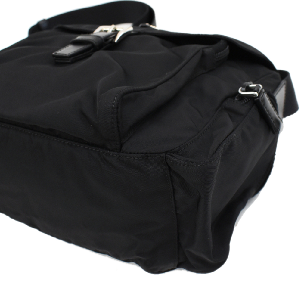 Prada Leather Shoulder Nylon Triangular Black Tri… - image 5
